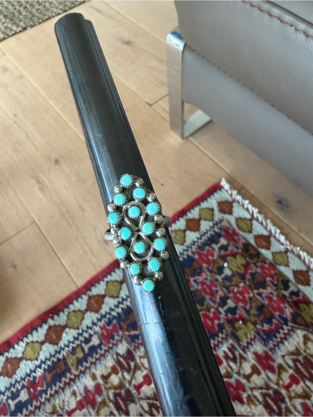 Dainty Old Turquoise Cluster Statement Ring - Women Accessories